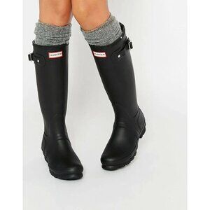 HUNTER Original Tall'Rain Boot in Black Matte Size US 6